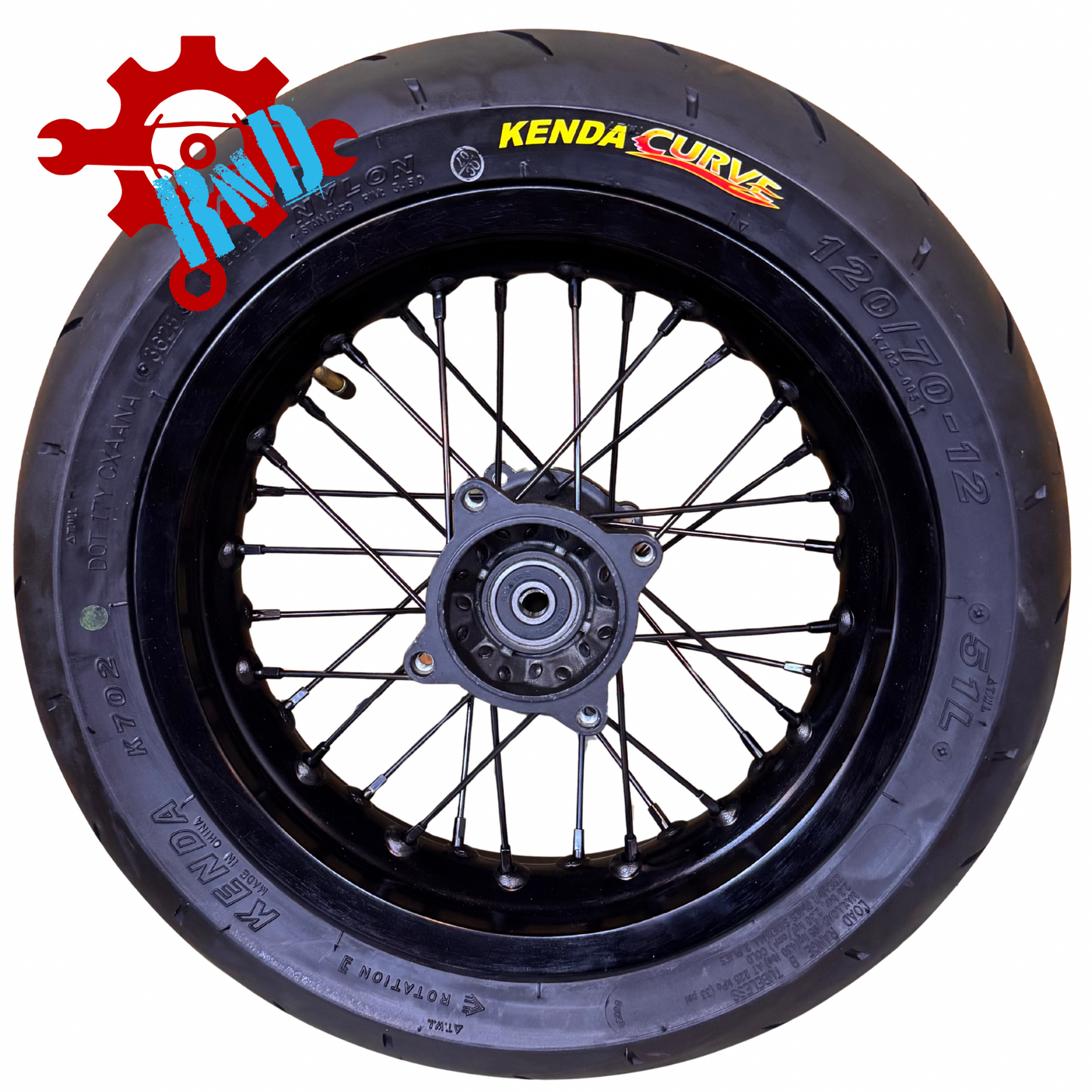 Razor MX or SX 12" Rear Supermoto Wheel Kit